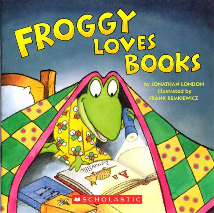Froggy Loves Books. Книга + Аудиозапись!Книга про лягушонка который любил читать. <br>
На одной странице одно-два предложения крупным шрифтом. Хорошие картинки. Замечательное издание для расширения словарного запаса малыша. Так же отлично подойдет для обучения детей чтению на английском.